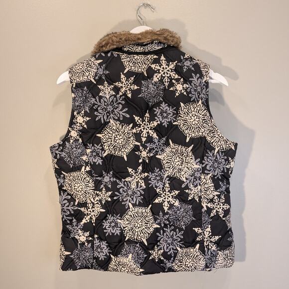 Eddie Bauer Puffer Vest Down Faux Fur Collar Bonfire Fall Winter Layer - Size PM - Picture 2 of 6